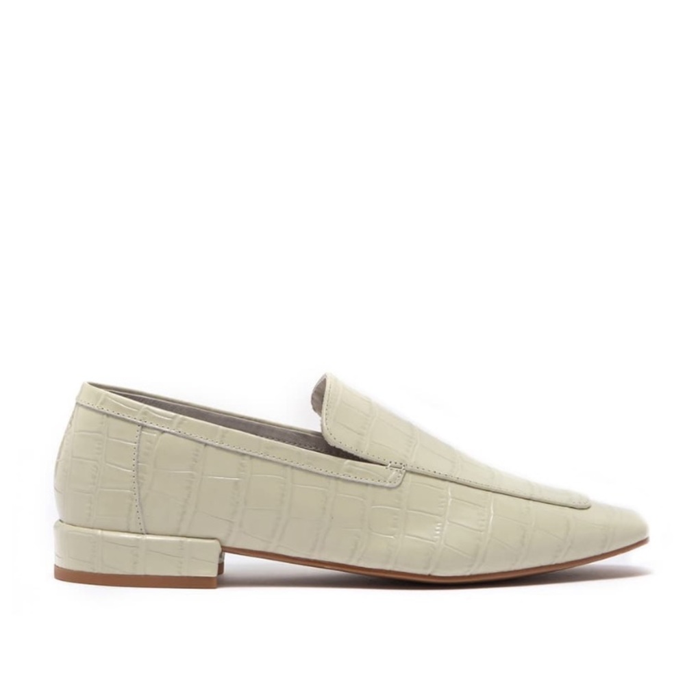 NWT Jeffrey Campbell Marko Croc Embossed Loafer in Ivory - Picture 3 of 11